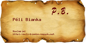 Péli Bianka névjegykártya