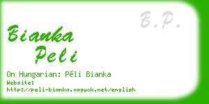 bianka peli business card